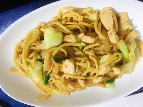 台湾風焼きそば！鶏ササミ炒麺(チャーメン)